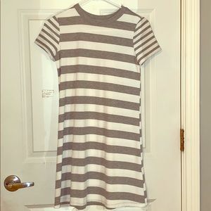 Grey and white T-shirt dress